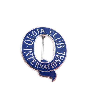 LGB BALFOUR Sterling Silver Vintage Enamel International Quota Club Pin Brooch