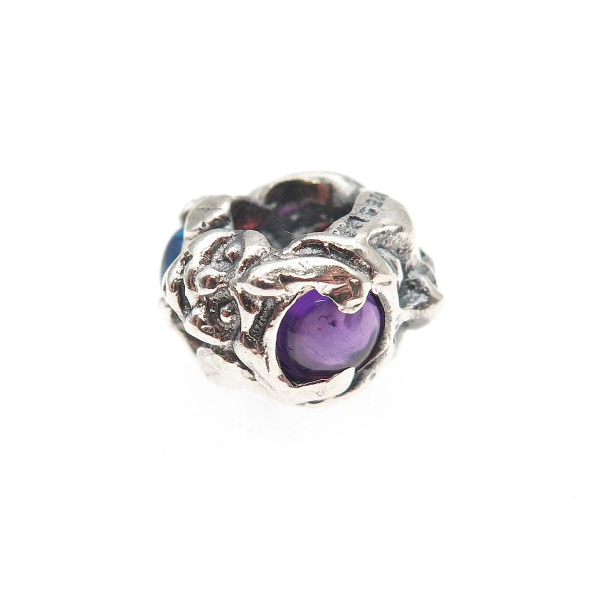 Trollbeads LAA Sterling Silver Real Amethyst Opal Garnet Trolls Slide Bead Charm