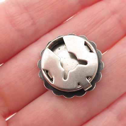 Old Pawn 925 Sterling Silver Vintage Southwestern Concho Oxidized Clip Button