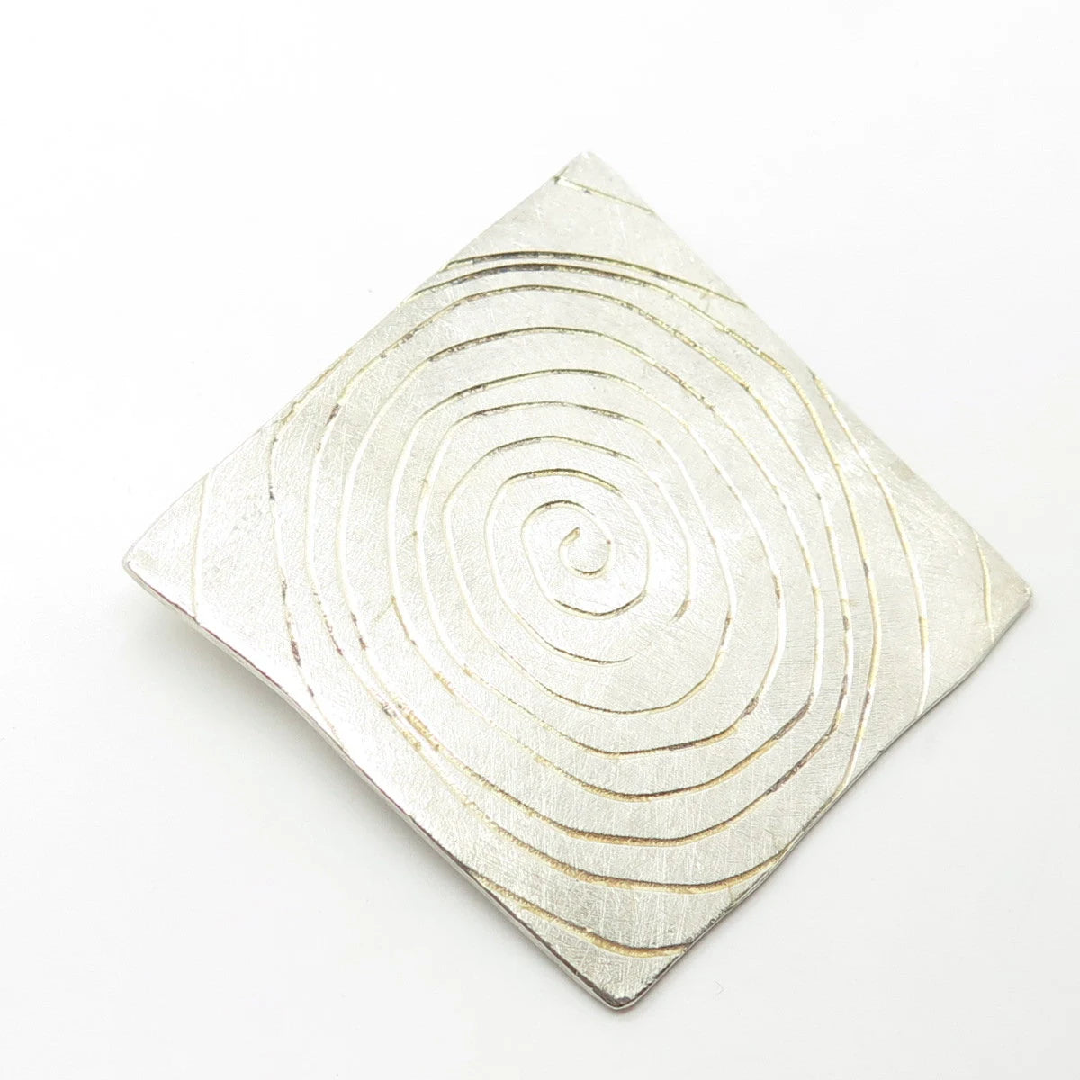 925 Sterling Silver Vintage Spiral Pin Brooch