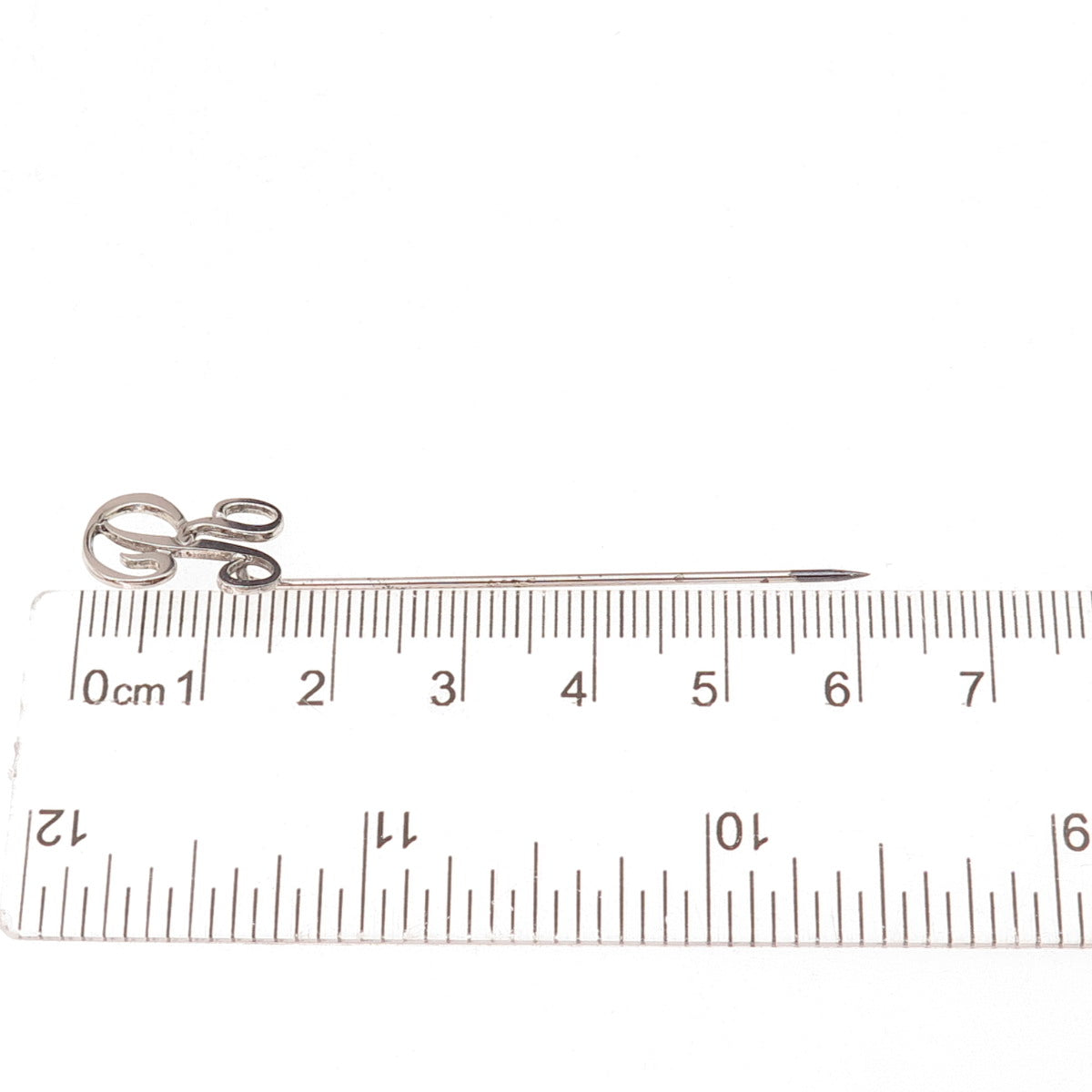 Beau 925 Sterling Silver Antique Art Deco Letter R Initial Lapel Pin