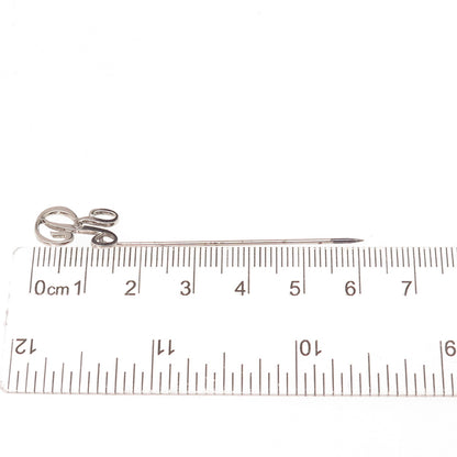 Beau 925 Sterling Silver Antique Art Deco Letter R Initial Lapel Pin