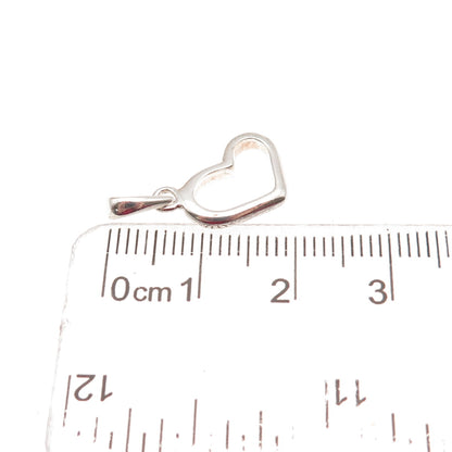 925 Sterling Silver Vintage Open Heart Mini Charm Pendant