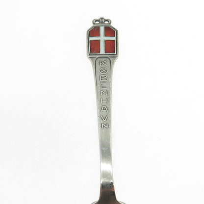 EILER&MARLOE 925S Sterling Silver Vintage Enamel Copenhagen Denmark Coffee Spoon