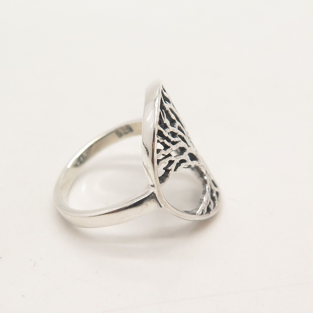 925 Sterling Silver Vintage Tree of Life Ring Size 4.75