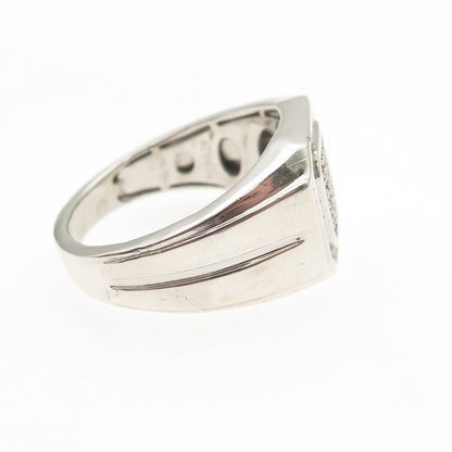 SLV Sadye L Vassil 925 Sterling Silver Real Round-Cut Diamond Ring Size 10