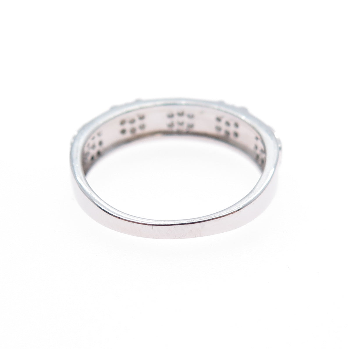 925 Sterling Silver Round-Cut C Z Modernist Band Ring Size 7.25
