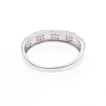 925 Sterling Silver Round-Cut C Z Modernist Band Ring Size 7.25