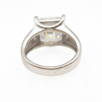 925 Sterling Silver C Z Engagement Ring Size 5.25
