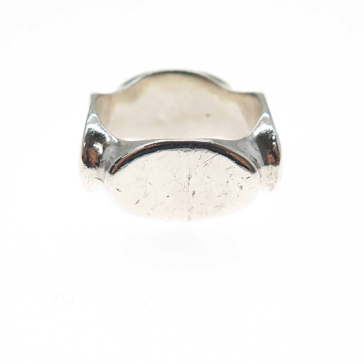 925 Sterling Silver Vintage Spain Modernist Ring Size 7.5