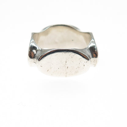 925 Sterling Silver Vintage Spain Modernist Ring Size 7.5