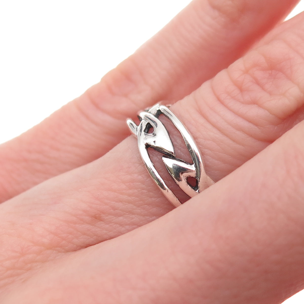Sidney Evan 925 Sterling Silver Vintage Celtic Oxidized Band Ring Size 5.75