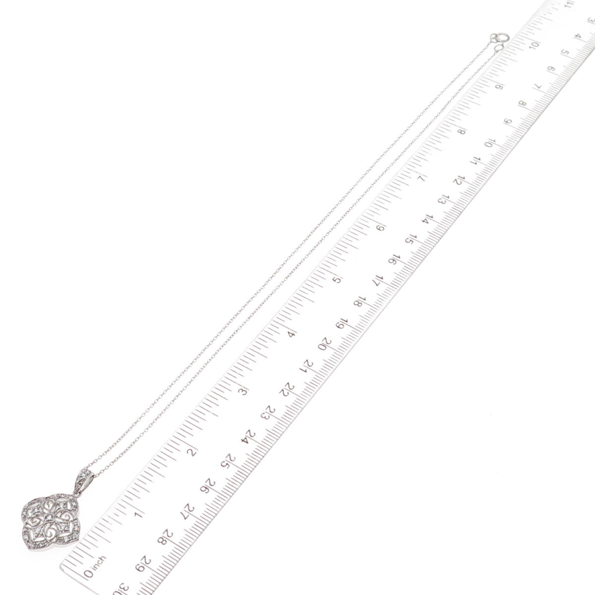 925 Sterling Silver Round-Cut C Z Cross Cable Chain Necklace 18"