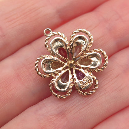 Ross Simons 925 Sterling Gold Plated Real Diamond Accent Multi-Gem Mini Pendant