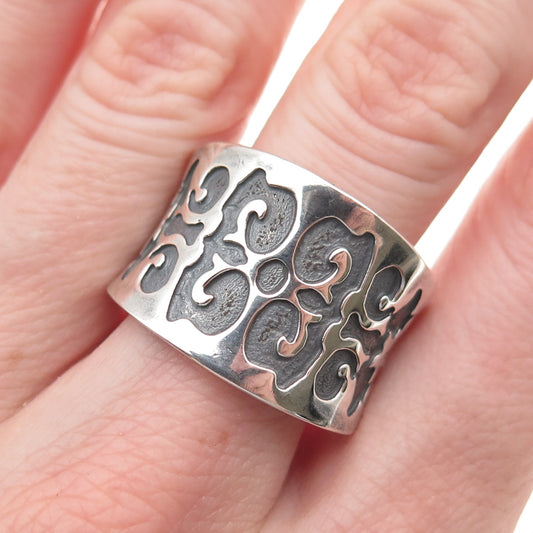 Wayne Etsitty Navajo & SuperSmiths Old Pawn Sterling Vintage Ornate Ring Size 10