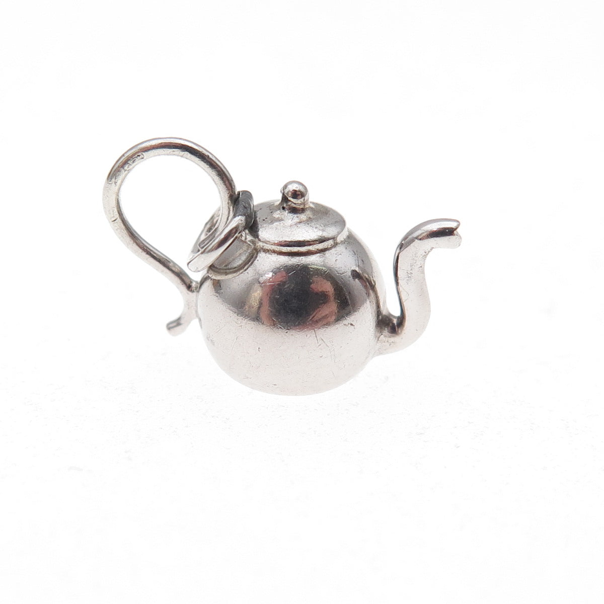 925 Sterling Silver Antique Art Deco Teapot 3D Charm Pendant