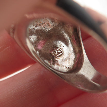 925 Sterling Silver Vintage Cushion-Cut Pink C Z Oxidized Ring Size 7.25