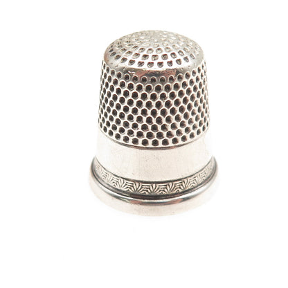 Ketcham & Mcdougall 925 Sterling Silver Antique Art Deco Sewing Thimble Size 10