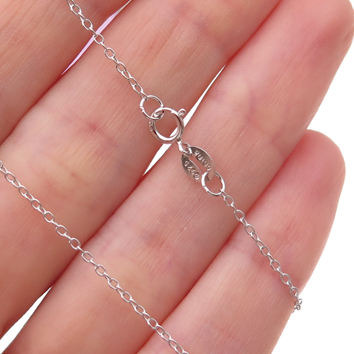 925 Sterling Silver Cable Chain Necklace 18"