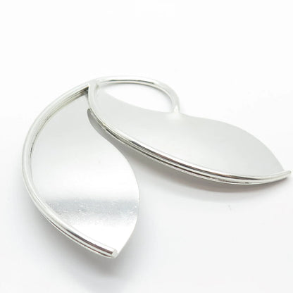 925 Sterling Silver Vintage LUNT Leaf Pin Brooch