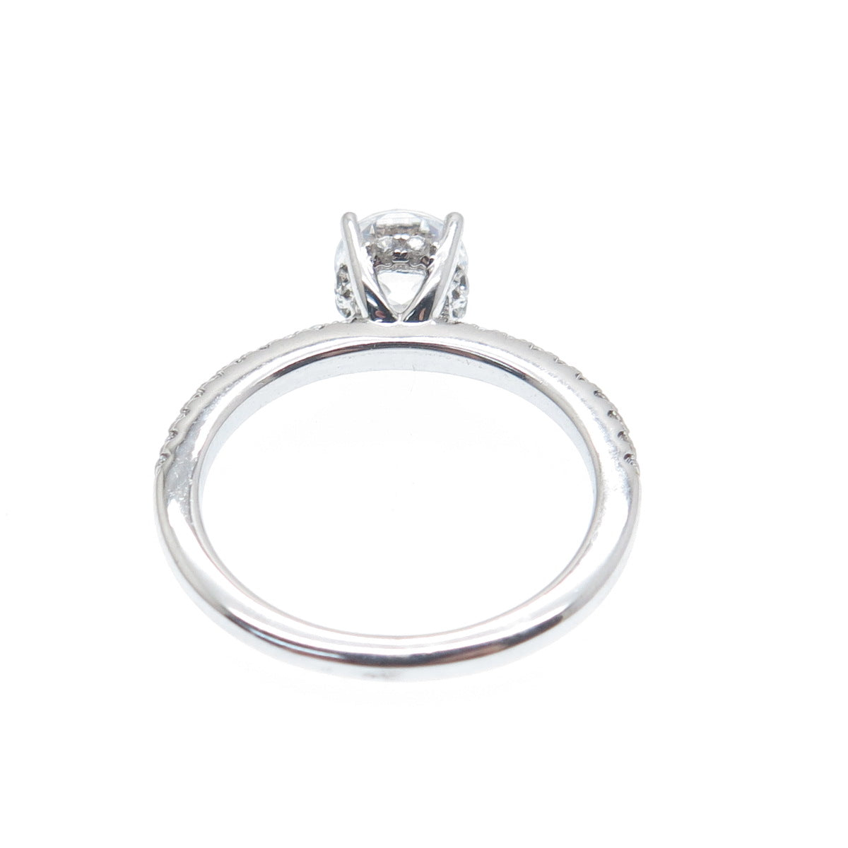 925 Sterling Silver Round-Cut Shaped C Z Engagement Ring Size 7.25