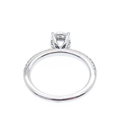 925 Sterling Silver Round-Cut Shaped C Z Engagement Ring Size 7.25