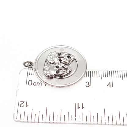 925 Sterling Silver Vintage Comedy & Tragedy Masks Charm Pendant