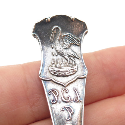 G.W. Shiebler & Co. 925 Sterling Antique Art Deco States Cities Coffee Spoon