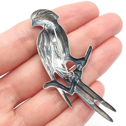 925 Sterling Silver Vintage Parrot Bird Pin Brooch