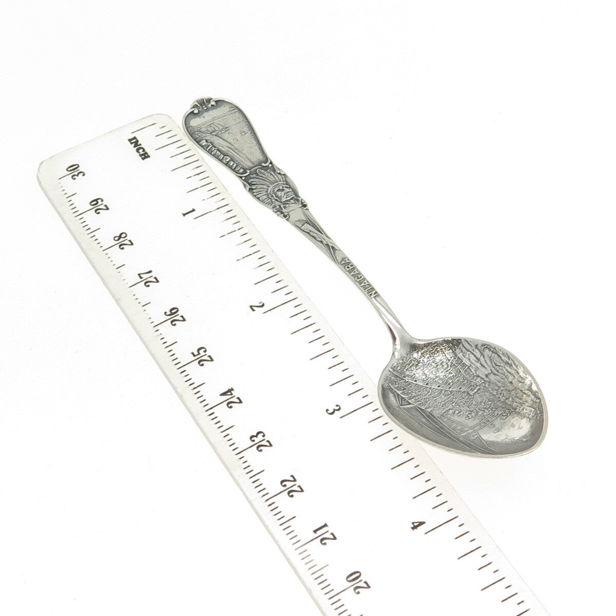 THOMAS TUGBY 925 Sterling Silver Antique Art Deco "Niagara" Indian Chief Spoon