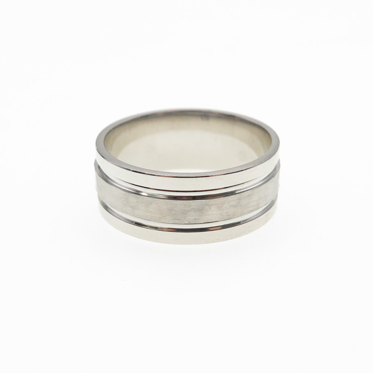 925 Sterling Silver Hammered Band Ring Size 8.25