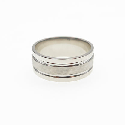 925 Sterling Silver Hammered Band Ring Size 8.25