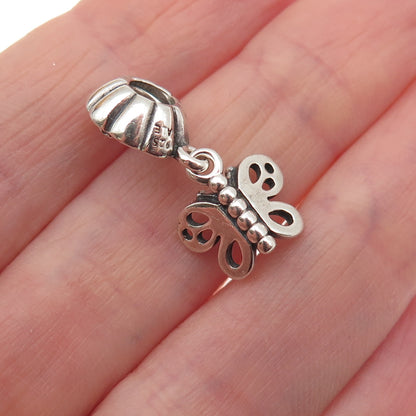 PANDORA 925 Sterling Silver Friends Forever Butterfly Dangle Charm