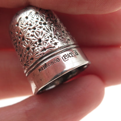 Ketcham & Mcdougall 925 Sterling Silver Antique Art Deco Daisy Sewing Thimble
