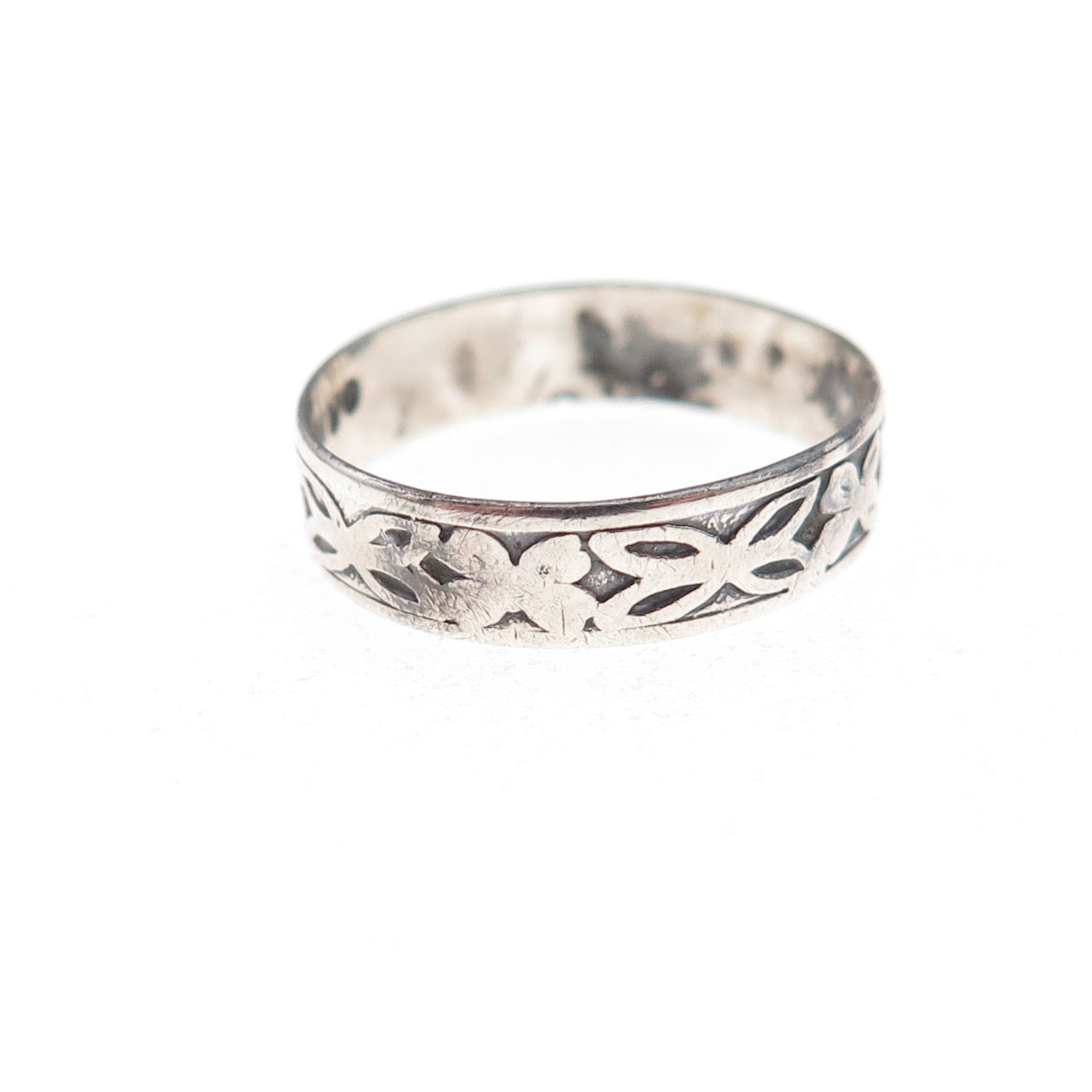 Uncas Sterling Silver Antique Art Deco Butterfly Oxidized Band Ring Size 5.75