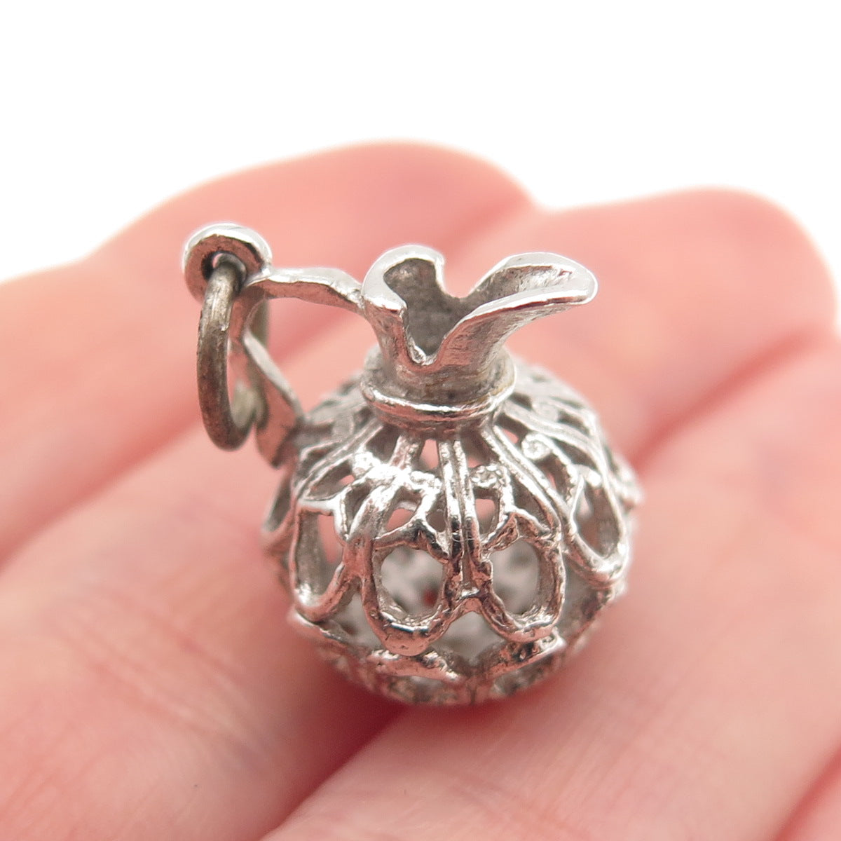 925 Sterling Silver Vintage Pitcher Oxidized 3D Mini Charm Pendant