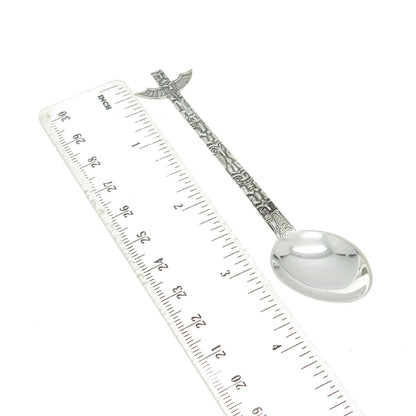 JOSEPH MAYER 925 Sterling Silver Antique Art Deco Alaska Totem Pole Coffee Spoon