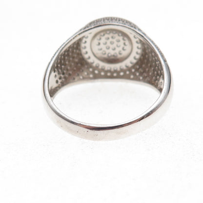 925 Sterling Silver Round-Cut C Z Circle of Life Ring Size 11.25