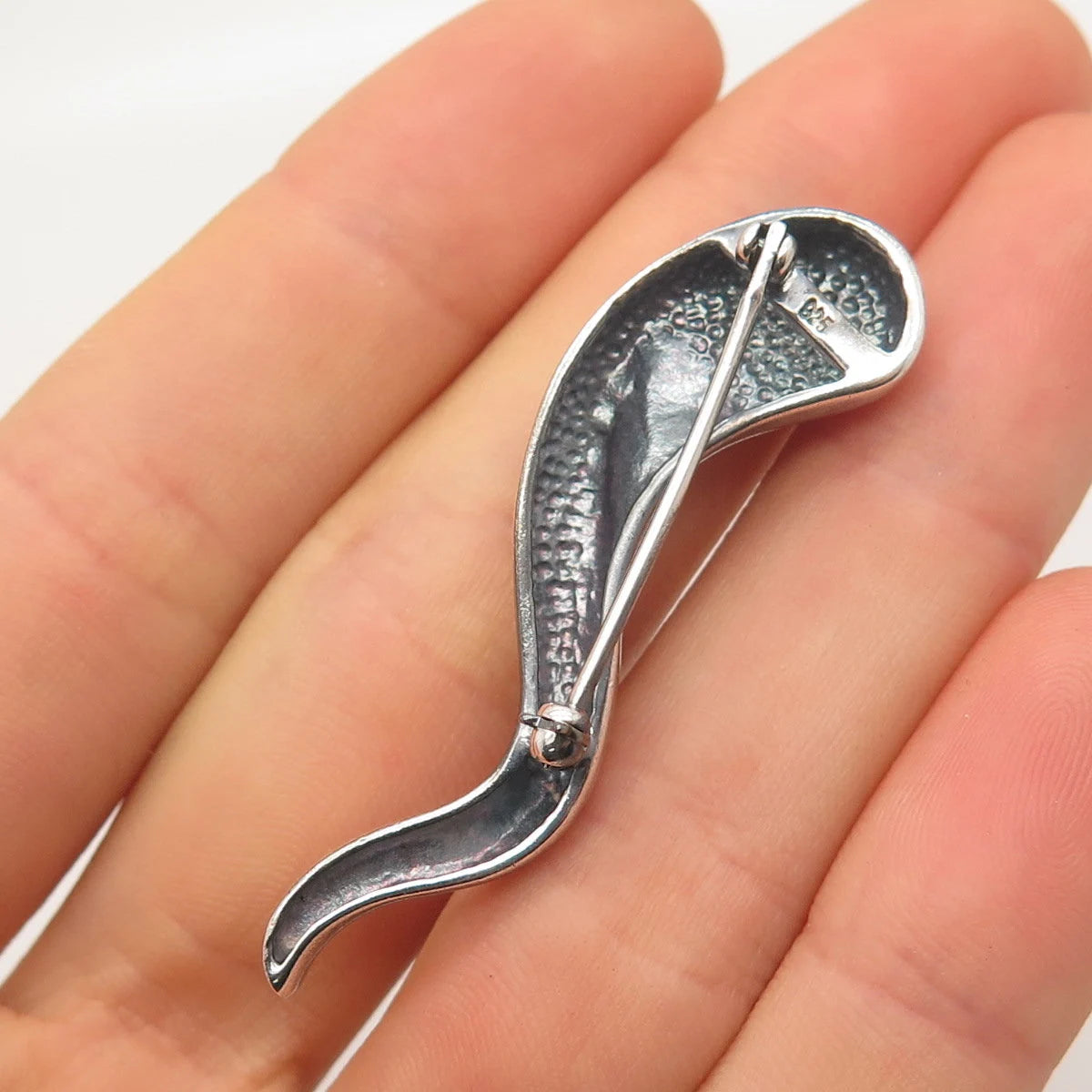 925 Sterling Silver Vintage Journey Pin Brooch