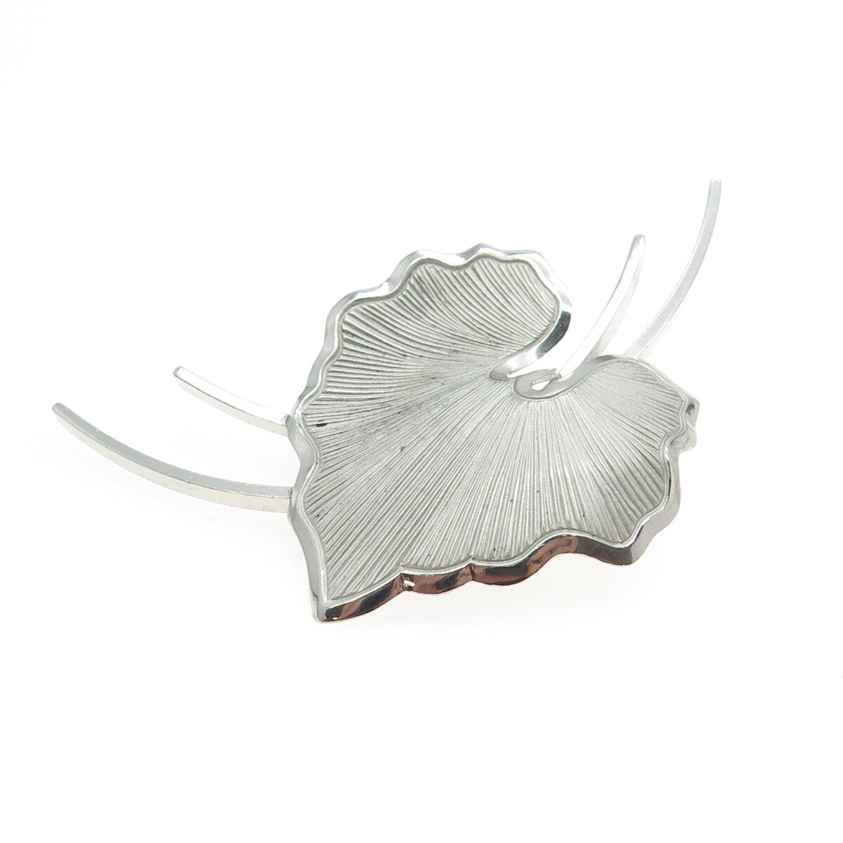 BEAU 925 Sterling Silver Vintage Leaf Pin Brooch