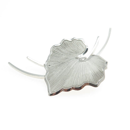 BEAU 925 Sterling Silver Vintage Leaf Pin Brooch