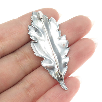 835 Silver Antique Art Deco Leaf Pin Brooch