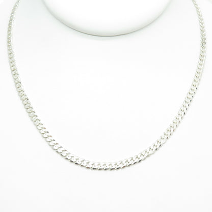 925 Sterling Silver Italy Cuban Chain Necklace 18"