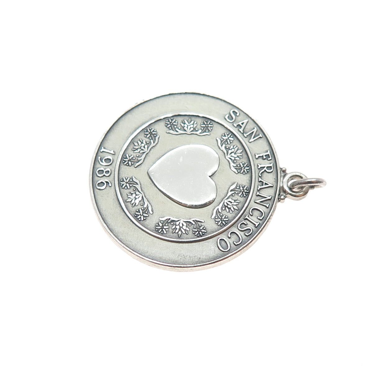 O.C. TANNER Sterling Silver Vintage 1986 San Francisco Oxidized Charm Pendant