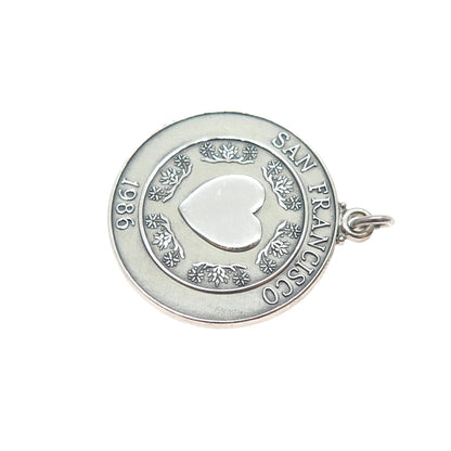 O.C. TANNER Sterling Silver Vintage 1986 San Francisco Oxidized Charm Pendant