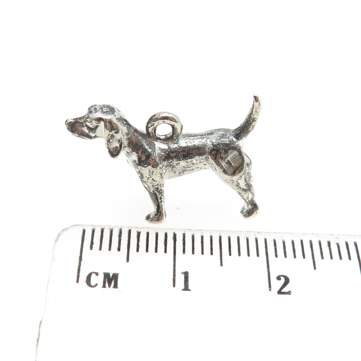 925 Sterling Silver Antique Art Deco Dog / Puppy 3D Charm Pendant