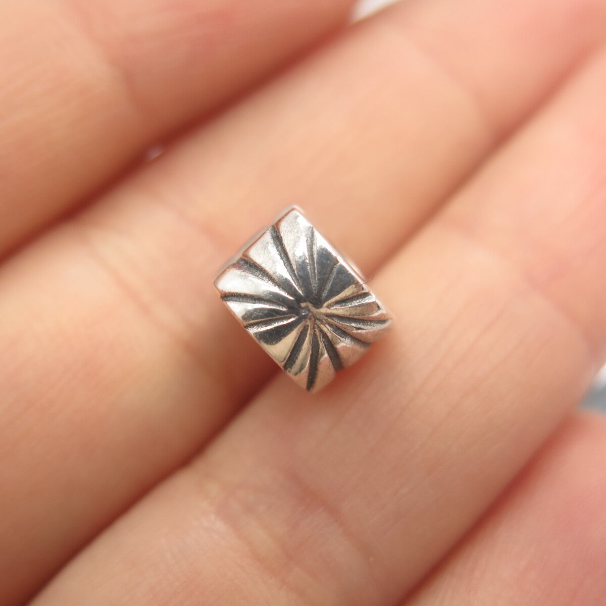 925 Sterling Silver Pandora Striped Bead Charm