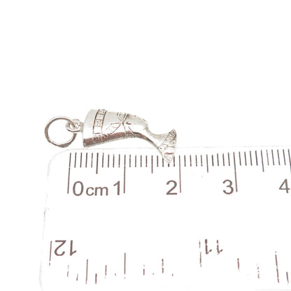 925 Sterling Silver Vintage Egyptian Nefertiti Mini Charm Pendant