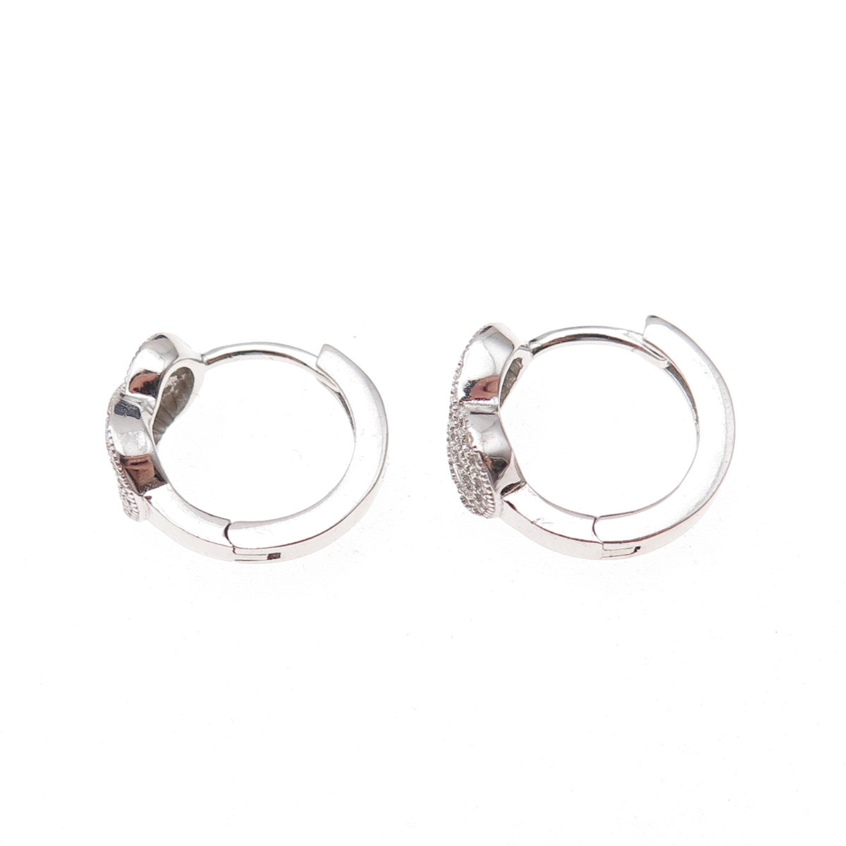 925 Sterling Silver Round-Cut C Z Infinity Hoop Earrings