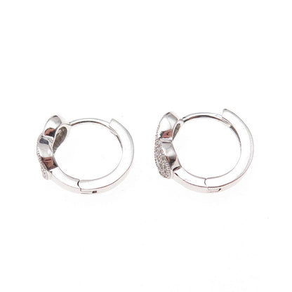 925 Sterling Silver Round-Cut C Z Infinity Hoop Earrings